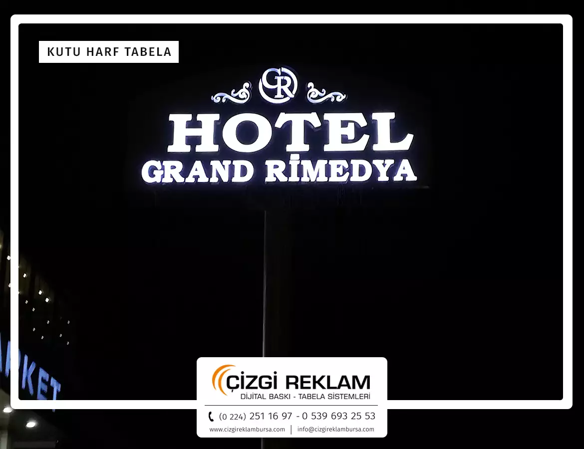 Bursa Pleksi Kutu Harf Tabela